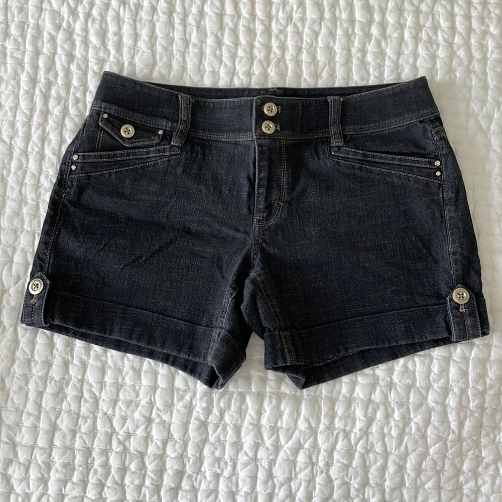White House Black Market black denim shorts